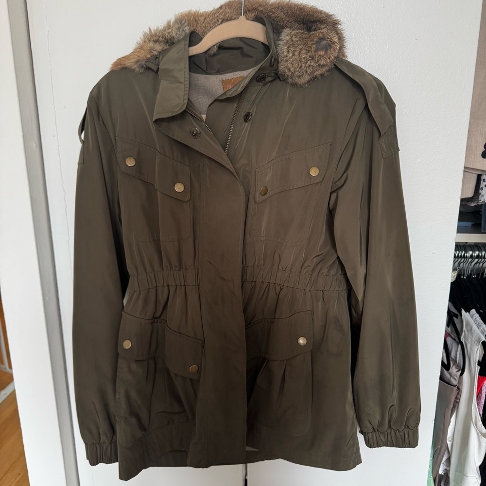 Ali Ro | Parka Weatherproof Jacket with Rabbit Fur Hood